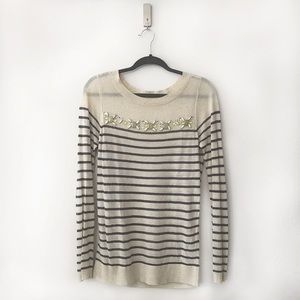 Beaded Stripe Sweater from Loft